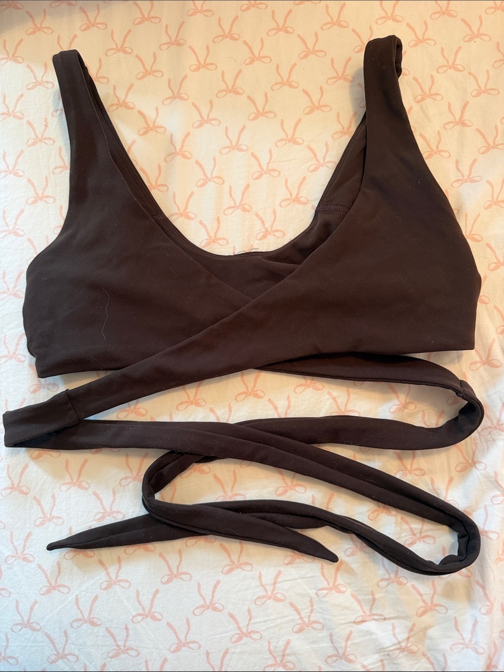 Brown Lululemon Nulu Wrap Front Bra